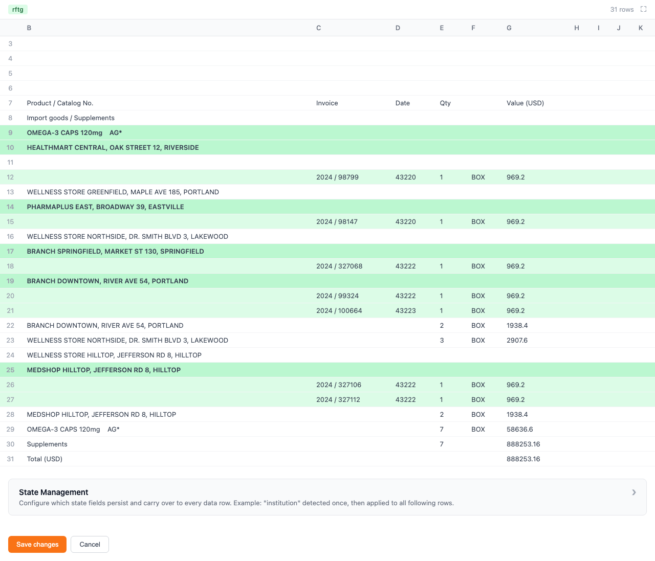 Excel Preview with Highlights